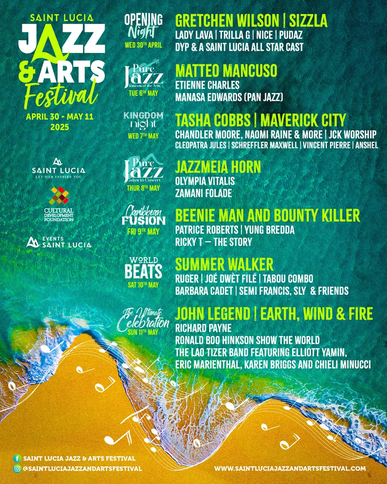 2025 Saint Lucia Jazz & Arts Festival Tickets ON SALE NOW!