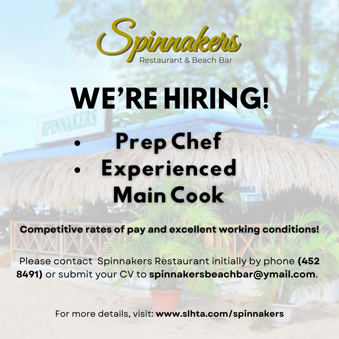 Spinnakers Restaurant Vacancy